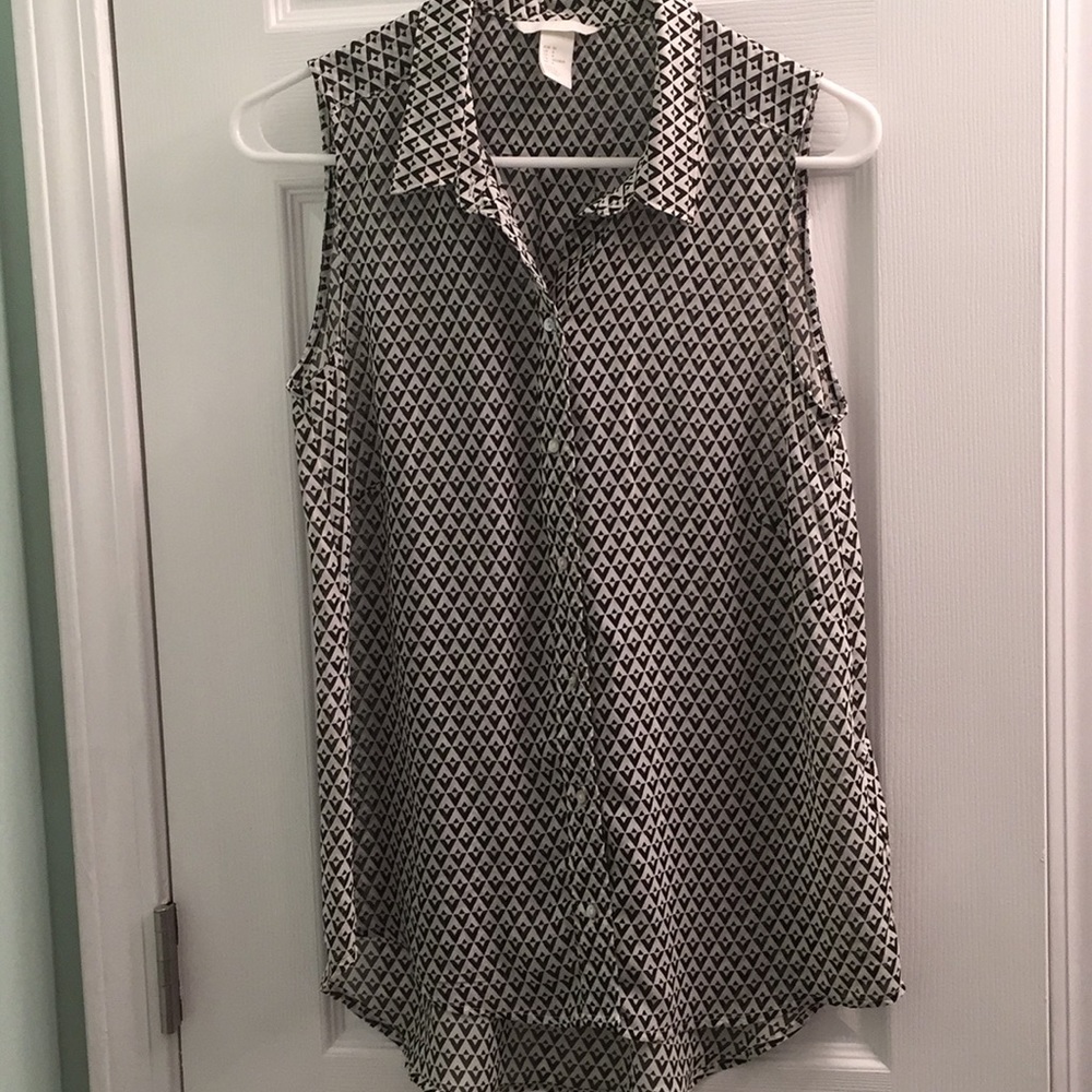 Black and white blouse